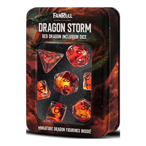 Dragon Storm Inclusion Resin Dice Set: Red Dragon