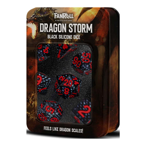 Dragon Storm Silicone Dice Set: Black Dragon Scale