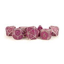 Metallic Dice Games: 16mm Acrylic Poly Dice Set - Ice with Purple Enamel | Available Now