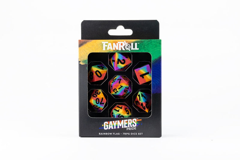 Fanroll: Gaymers Pride - Rainbow Flag Dice | Available Now