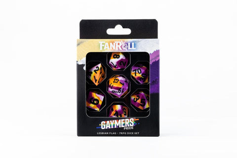 Fanroll: Gaymers Pride Dice Set - Lesbian Flag | Available Now
