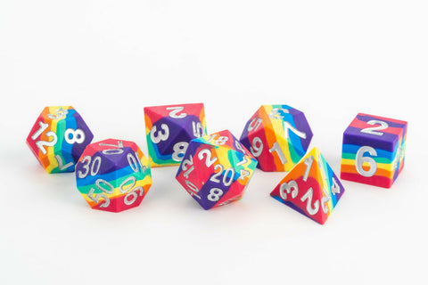 FanRoll: 16mm Silicone Rubber Dice Set - Rainbow | Available Now