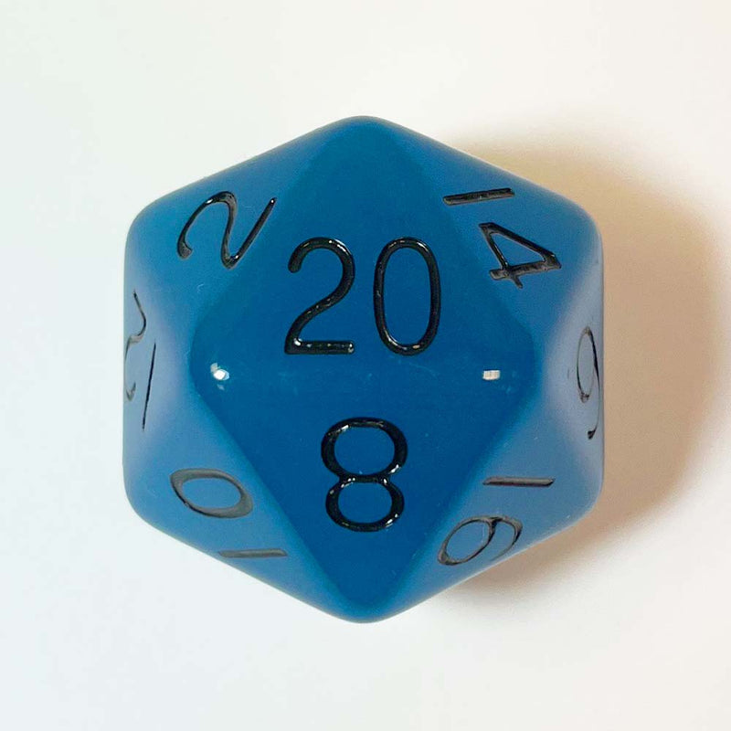 Metallic Dice Games: Mega Acrylic d20 - Glow Blue | Available Now
