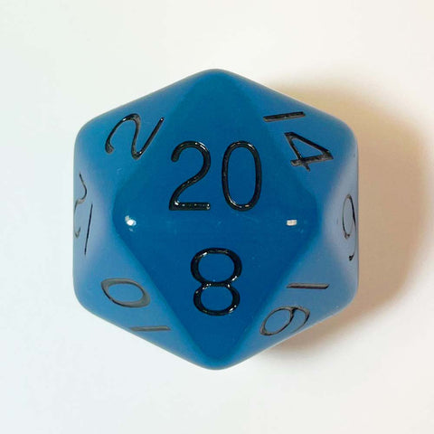 Metallic Dice Games: Mega Acrylic d20 - Glow Blue | Available Now