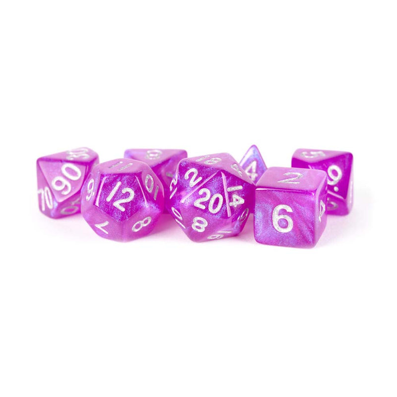 Metallic Dice Games: 16mm Acrylic Poly Dice Set - Stardust Purple | Available Now