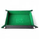 FanRoll Fold up Velvet Dice Tray w/PU Leather Backing 10x 10 - Green