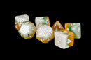 Metallic Dice Games: 16mm Resin Poly Dice Set - Kiwi | Available Now