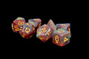 Metallic Dice Games: 16mm Resin Poly Dice Set - Red Pearl Swirl | Available Now