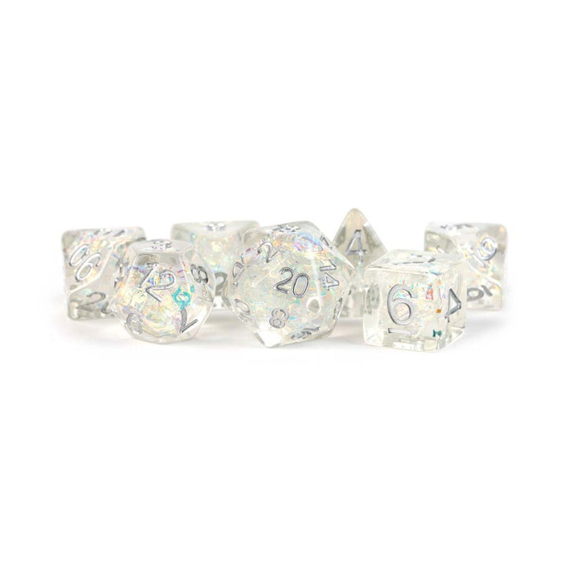 Fanroll: 16mm Resin Poly Dice Set - Rainbow Frost | Available Now
