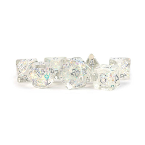 Fanroll: 16mm Resin Poly Dice Set - Rainbow Frost | Available Now