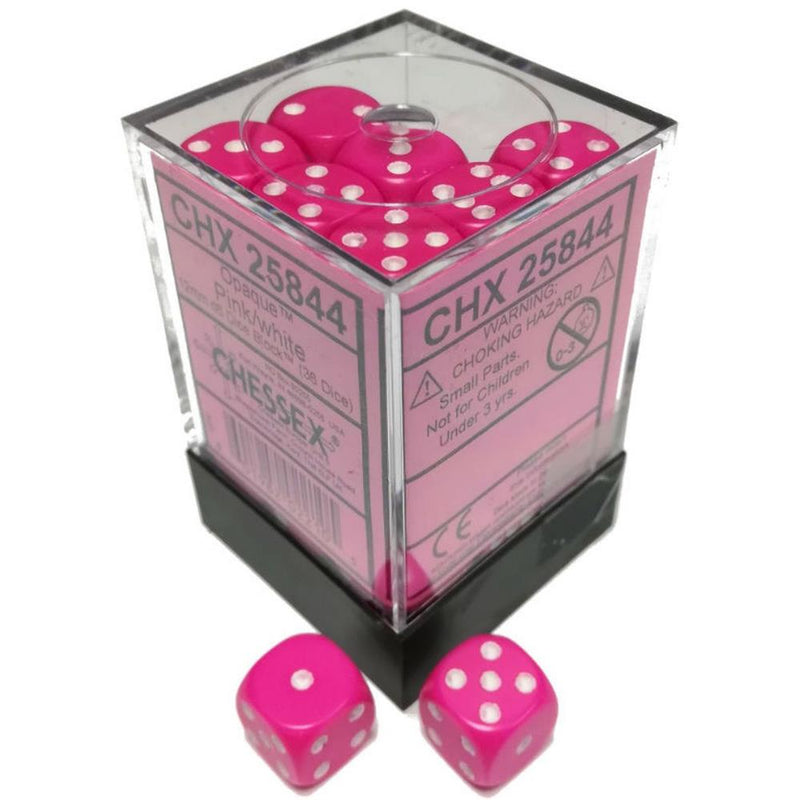 Chessex: 12Mm D6 Dice Block - Opaque Pastel Pink/White | Available Now