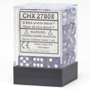 Chessex - Nebula 12mm D6 Luminary Dice - Black/white