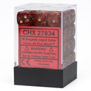 Chessex - Vortex 12mm D6 Dice - Burgundy/gold