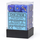 Chessex - Vortex 12mm D6 Dice - Blue/gold
