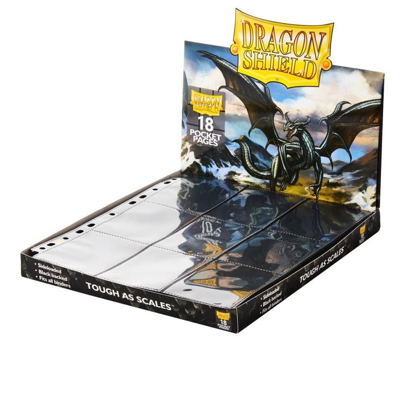 Dragon Shield: Non-Glare Binder Pages – 18-Pocket Display – Black