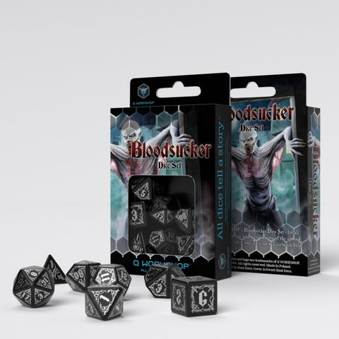 Q Workshop: Bloodsucker Dice Set - Black & Silver | Available