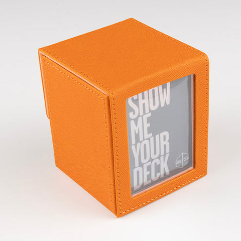 Show Case: 100 Count Leather Deck Box - Orange | Available Now