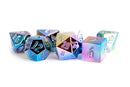 Aluminum Plated Acrylic 7 Dice Set Rainbow Aegis Uninked