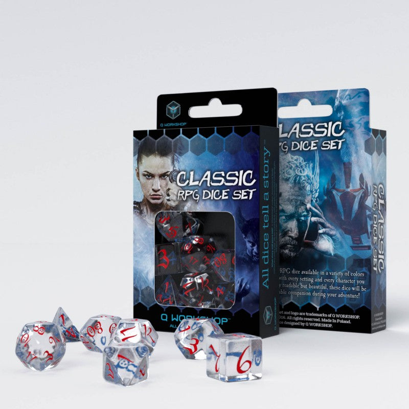 Q Workshop: Classic RPG - Translucent & Blue/Red Dice | Available Now