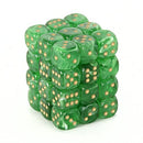 Chessex - Vortex 12mm D6 Dice - Green/gold