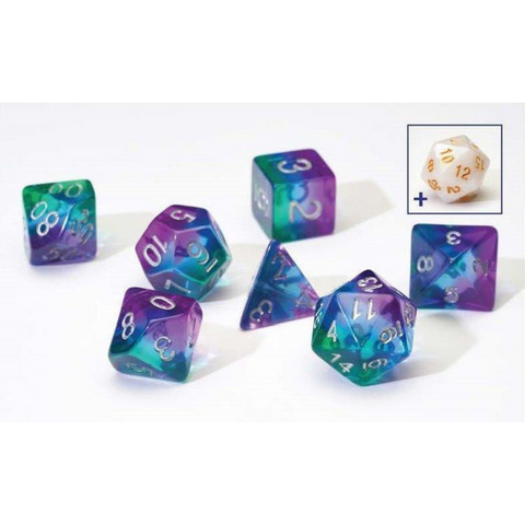 Aurora Blue Translucent Dice Set