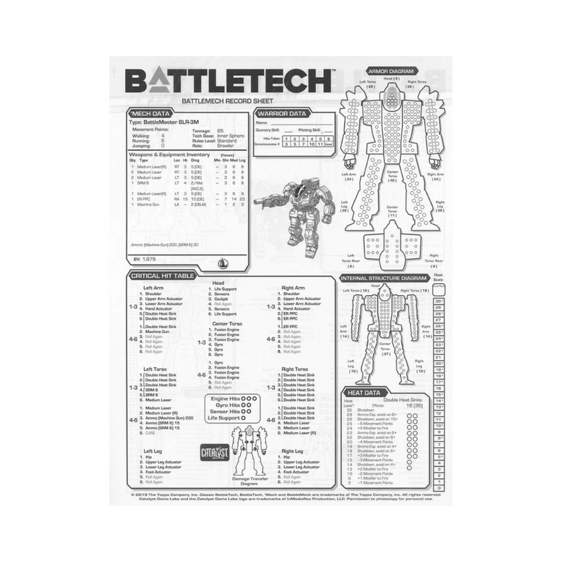 Battletech: Battlemech Record Sheet Book