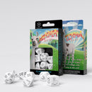 Q Workshop Llama Bright White and Black Dice Set 7- Dice