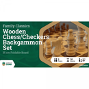 LPG Wooden Folding Chess/Checkers/Backgammon Set 35cm - Board Game