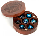 MDG Premium Wood Dice Case - Round Chest - Purple Heart - Dice Bag
