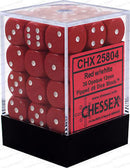 D6 Dice Opaque 12mm Red/White