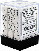 D6 Dice Opaque 12mm White/Black