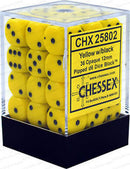 D6 Dice Opaque 12mm Yellow/Black