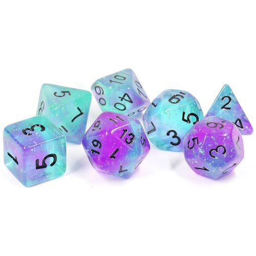 Peacock Glowworm Dice Set