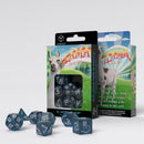 Q Workshop Llama Glittering Dark Blue and White Dice Set 7 - Dice